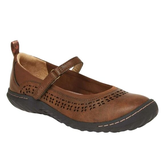 JBU Dalton Maryjane Brown Brushed Vegan/Neoprene Memory Foam Insole Size 8.5M - Picture 1 of 8